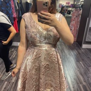 Le Chateau glittery pink tea length dress